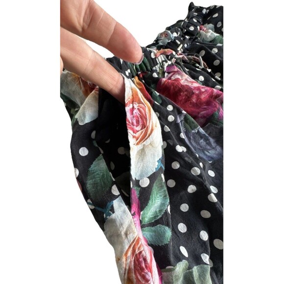 Johnny Was Workshop Size L Polkalona Floral Paperbag Shorts Boho Chic Cotton - Picture 11 of 13